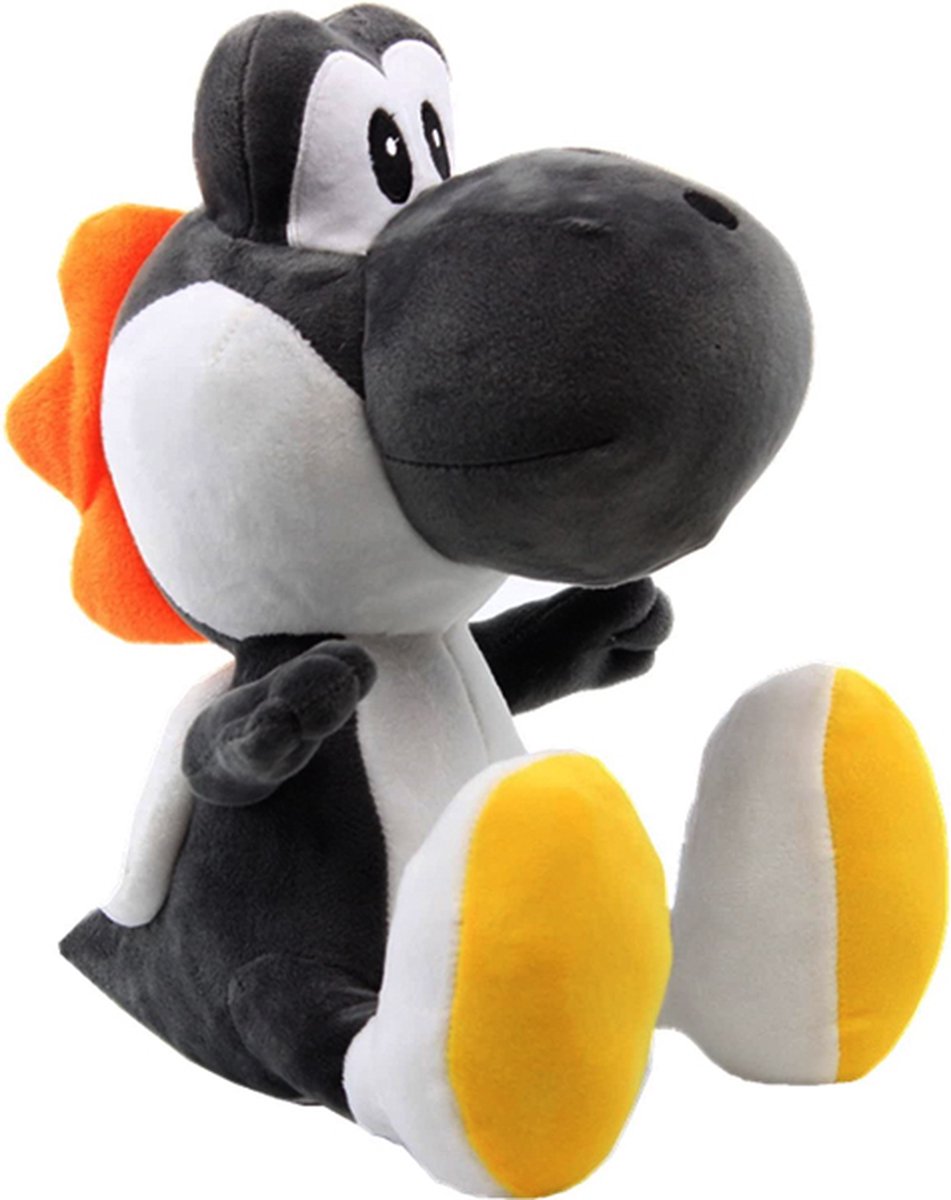 Yoshi Zwart - Super Mario Bros Pluche Knuffel 21 cm {Nintendo Plush Toy | Speelgoed knuffelpop voor kinderen Donker blauw  | Mario, Luigi, Toad, Donkey Kong, Yoshi, Bowser, Peach}